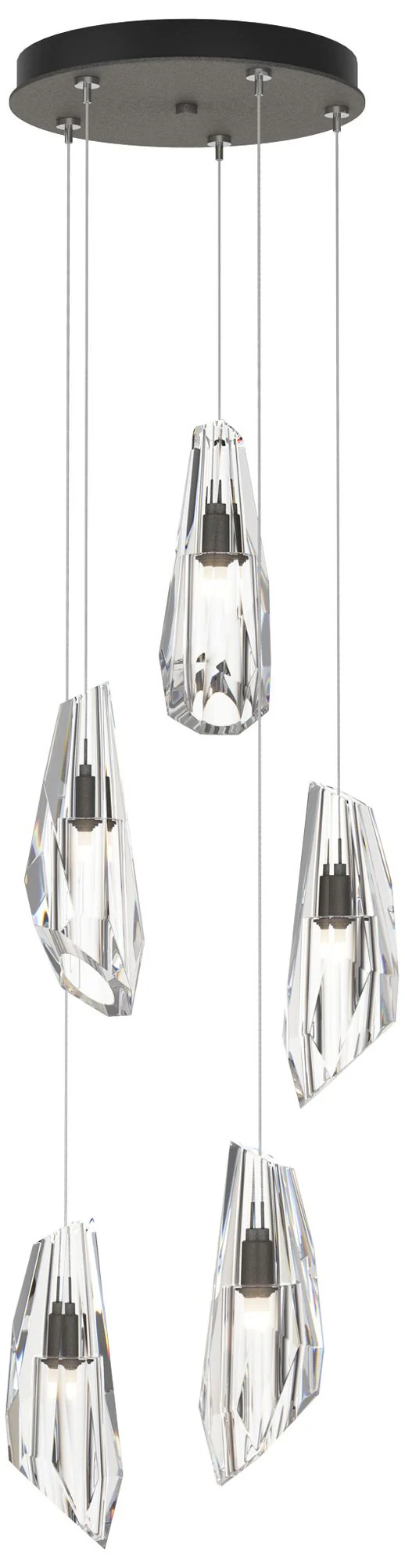 Luma 14.5" Wide 5-Light Natural Iron Crystal Long Pendant - Image 1
