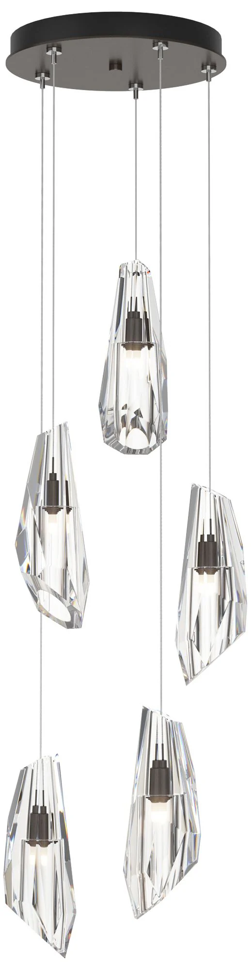 Luma 14.5" Wide 5-Light Oil Rubbed Bronze Crystal Long Pendant - Image 1
