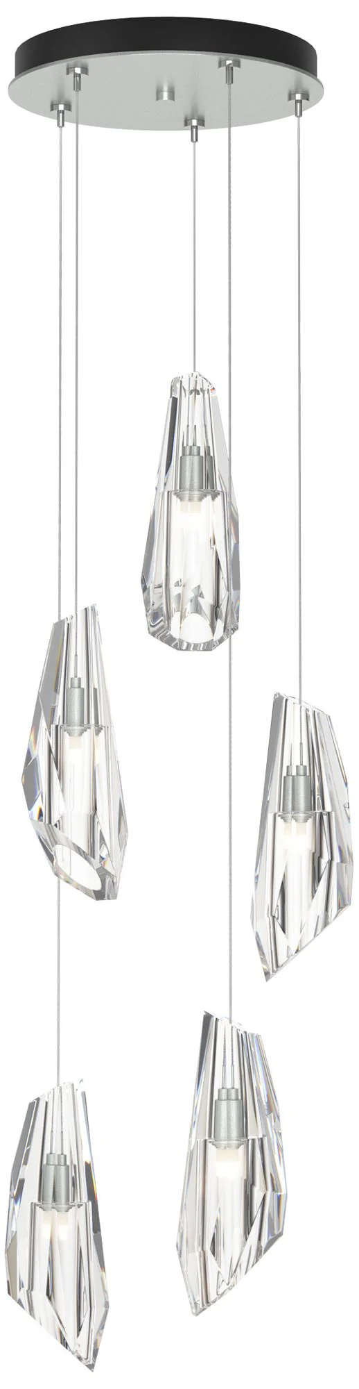 Luma 14.5" Wide 5-Light Vintage Platinum Crystal Long Pendant - Image 1
