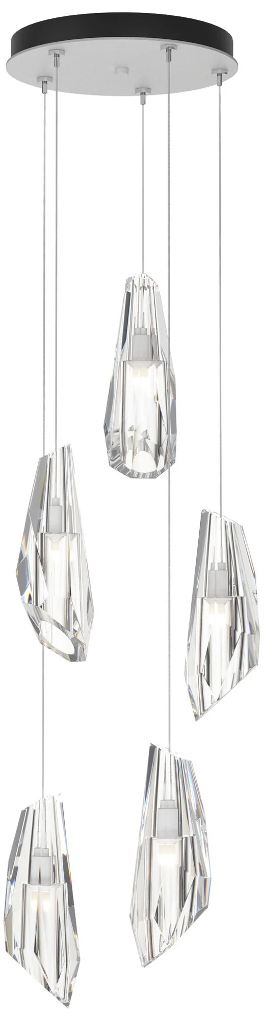 Luma 14.5" Wide 5-Light White Crystal Long Pendant - Image 1