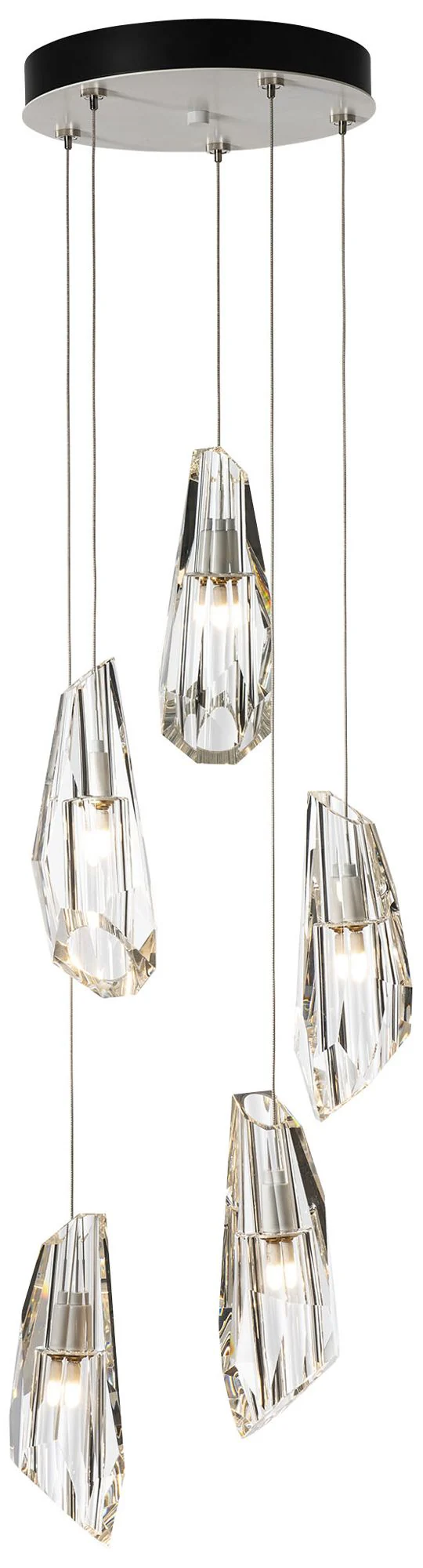 Luma 14.5" Wide 5-Light White Crystal Pendant With - Image 1