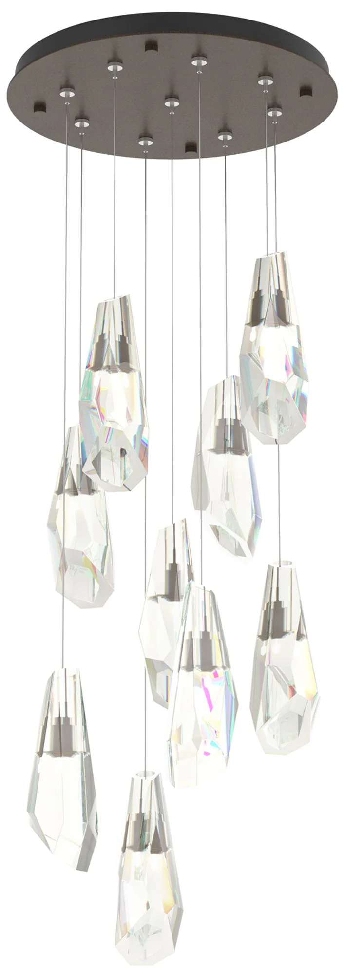 Luma 20.5" 9-Light Round Bronze & Crystal Long Pendant - Image 1