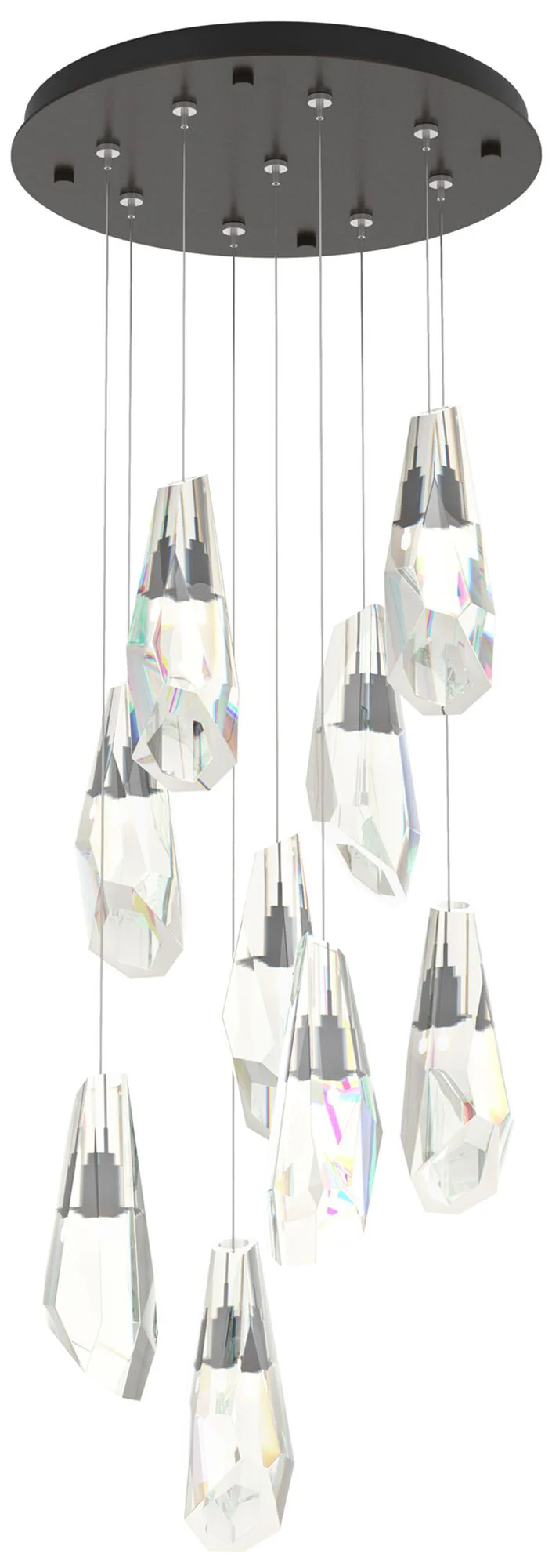 Luma 20.5" 9-Light Round Oil Rubbed Bronze & Crystal Long Pendant - Image 1