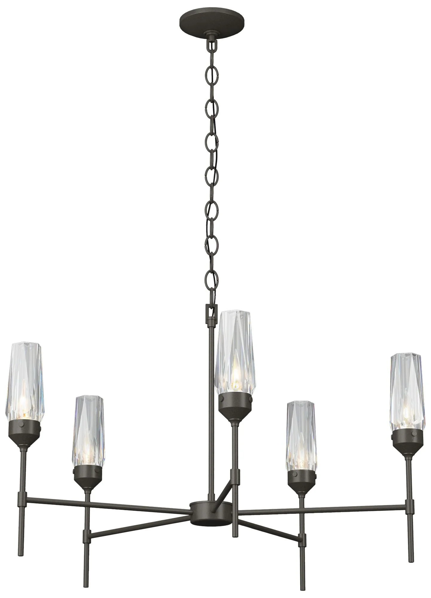 Luma 30.9" Wide Crystal Accented 5 Arm Dark Smoke Chandelier - Image 1