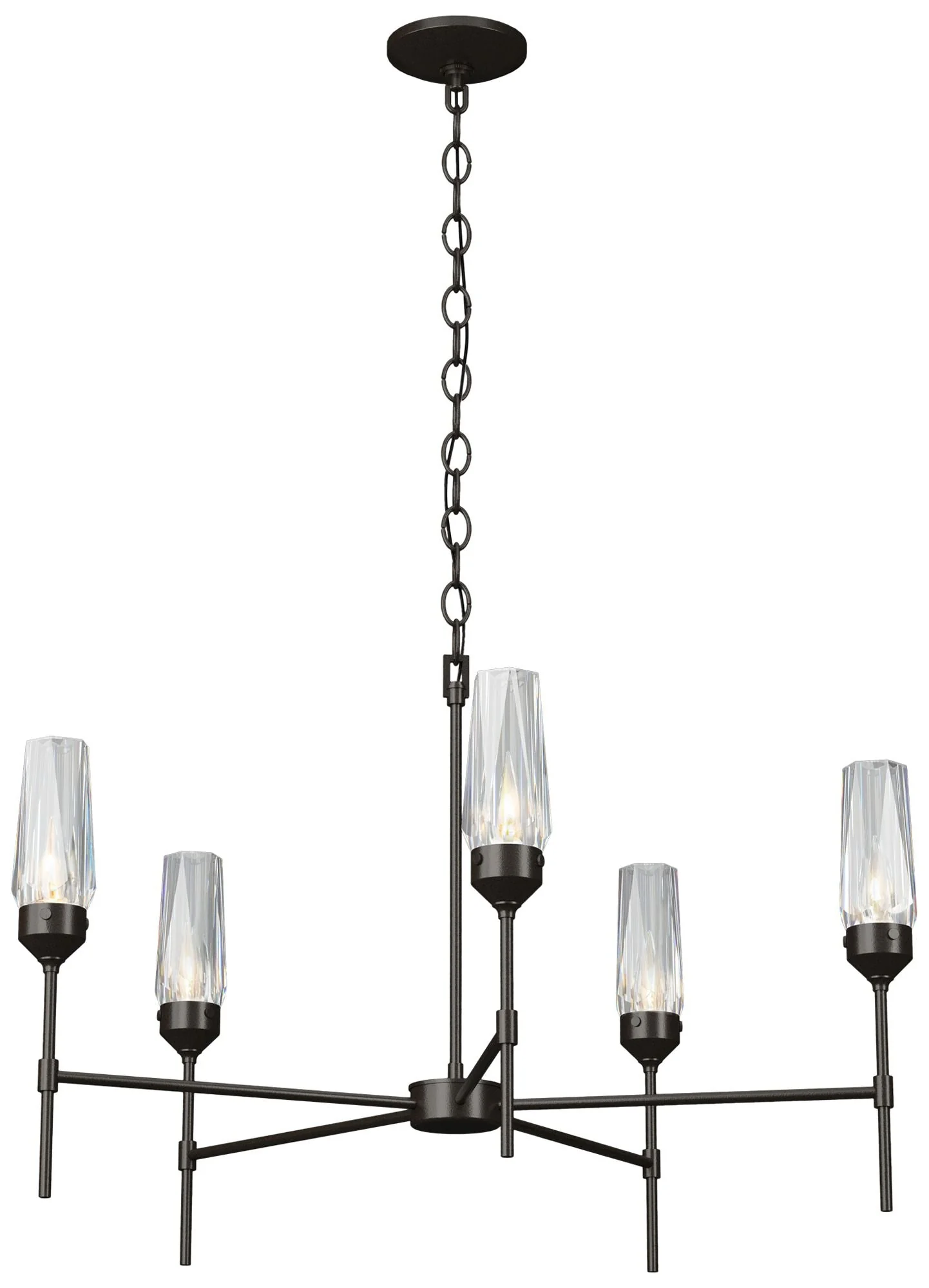 Luma 30.9" Wide Crystal Accented 5 Arm Oil Rubbed Bronze Chandelier - Image 1