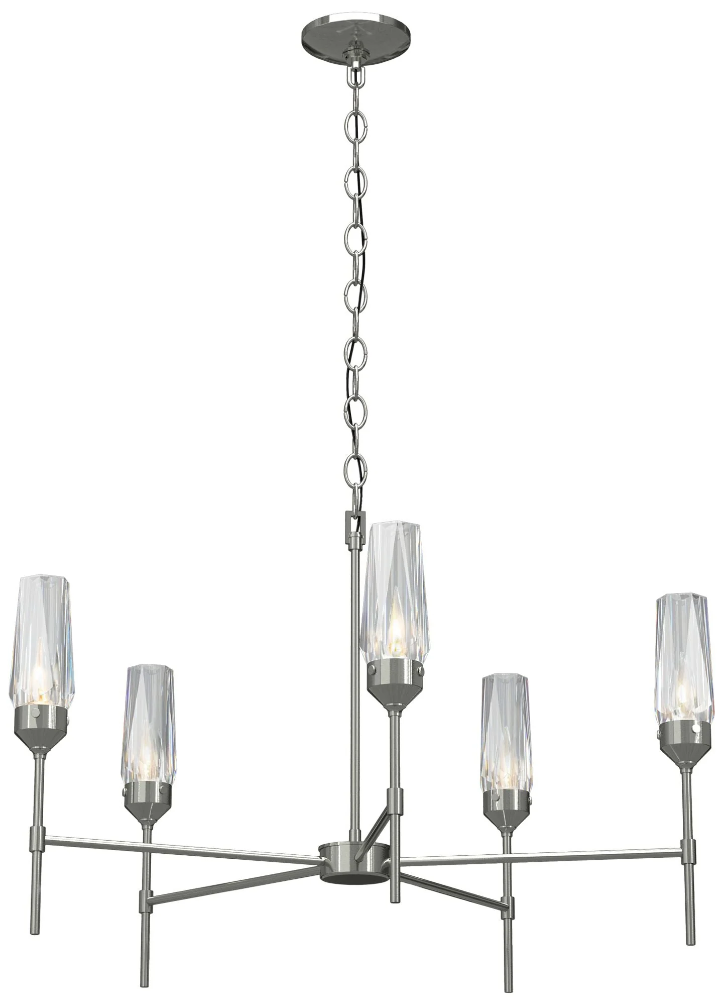 Luma 30.9" Wide Crystal Accented 5 Arm Sterling Chandelier - Image 1