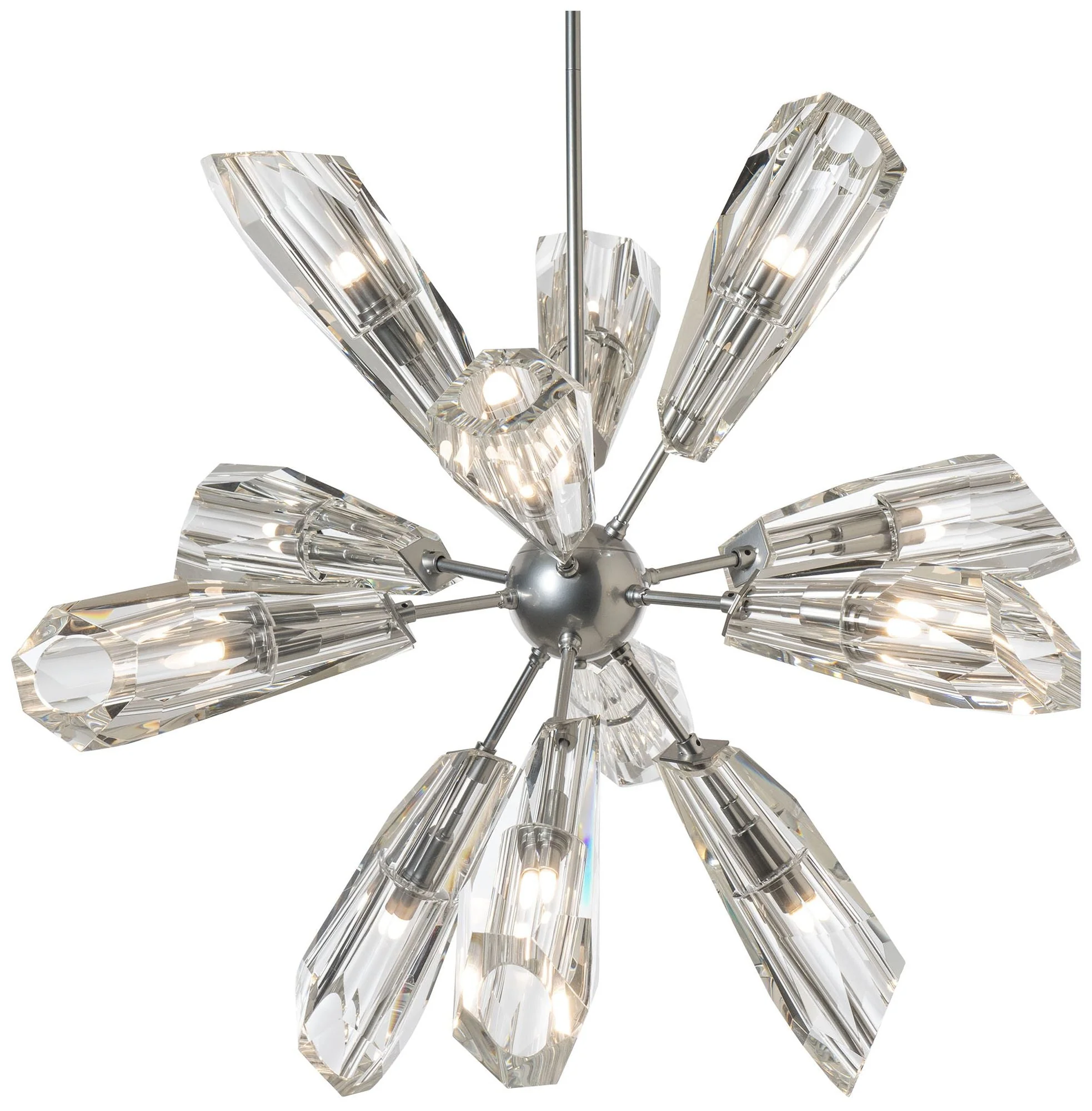 Luma 32" Wide 12-Light Sterling Crystal Starburst Pendant - Image 1