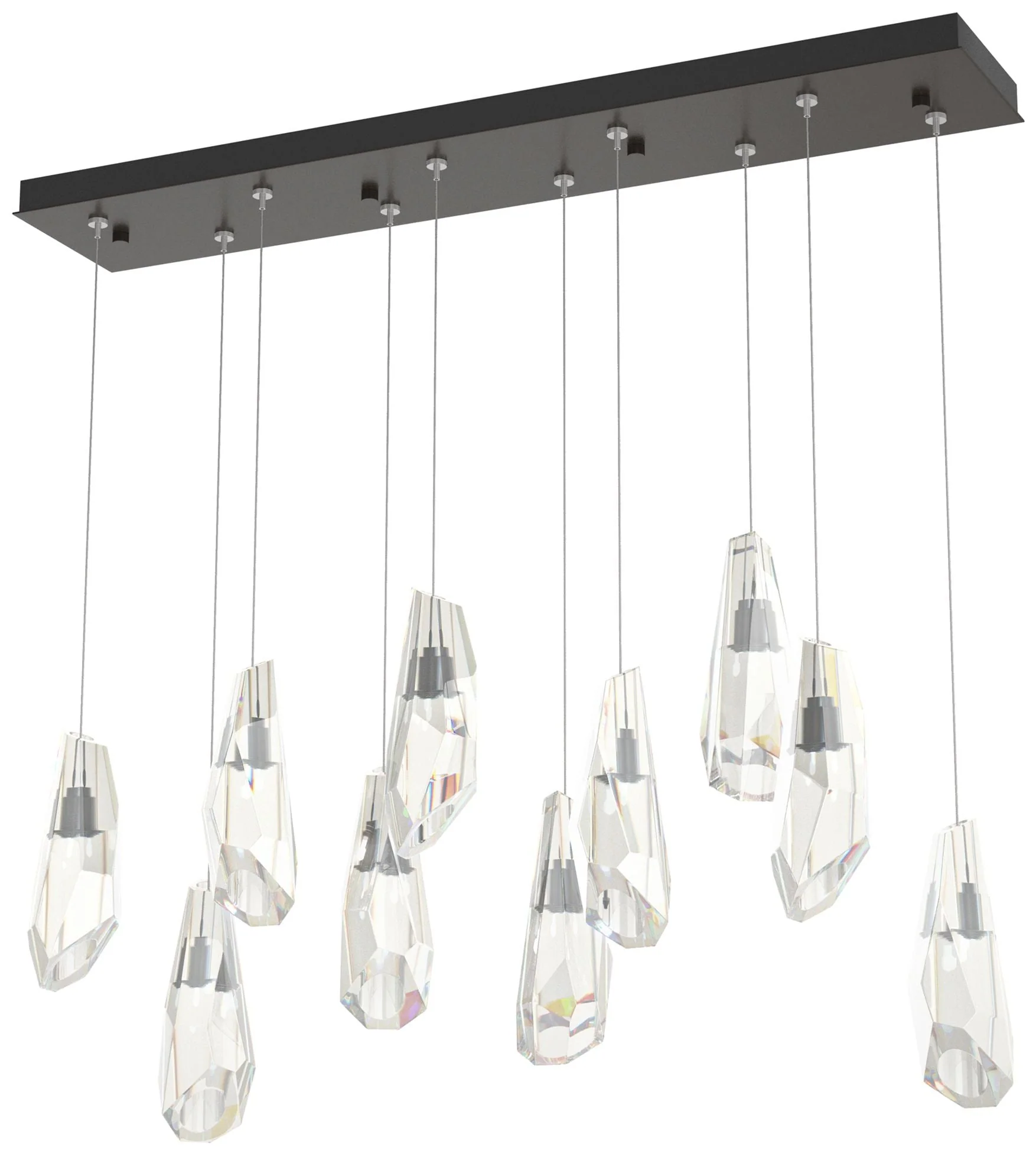Luma 44.5" Rectangular Oil Rubbed Bronze & Crystal Long Pendant - Image 1