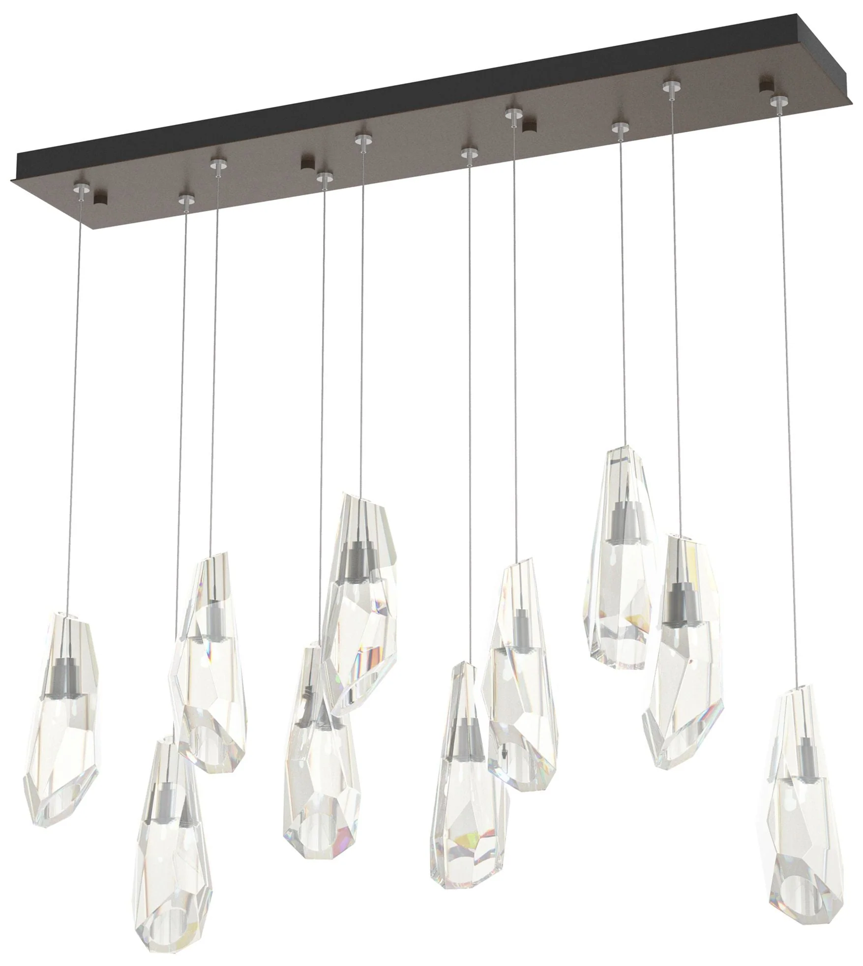 Luma 44 1/2"W Bronze and Crystal Multi-Light Linear Pendant - Image 1