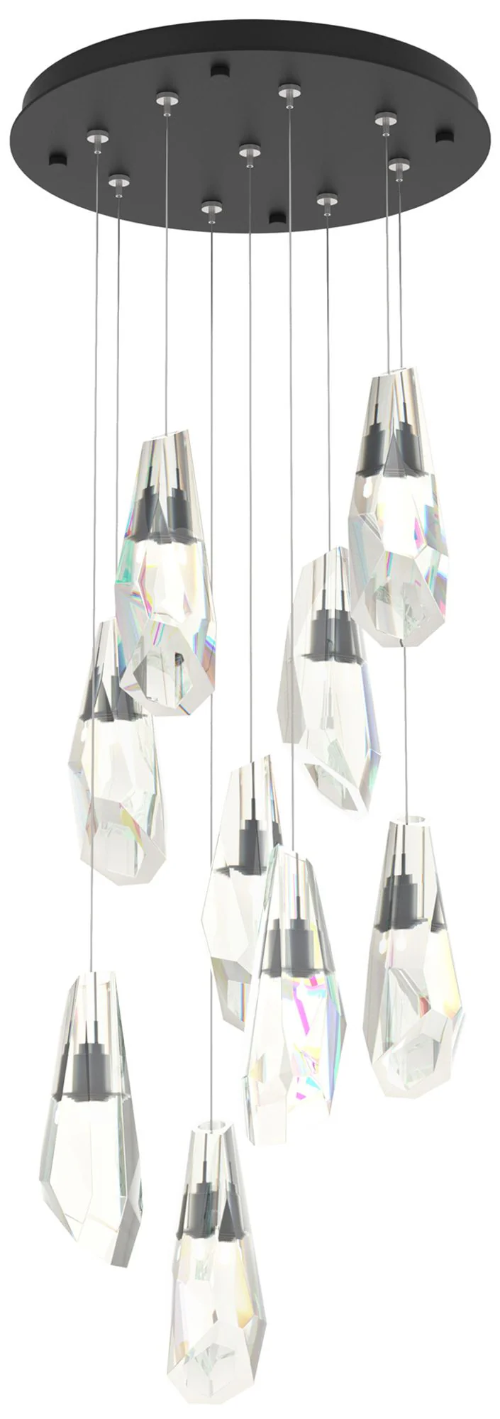 Luma 9-Light Large Crystal Round Pendant - Black - Crystal - Image 1