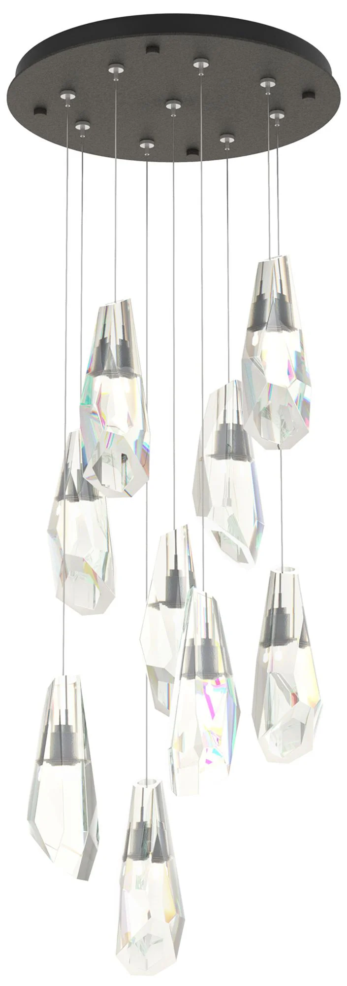 Luma 9-Light Large Crystal Round Pendant - Iron - Crystal - Image 1