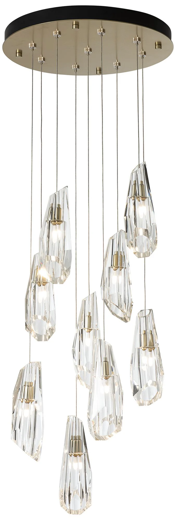 Luma 9-Light Large Round Pendant - Black - Crystal Accents - Long Height - Image 1