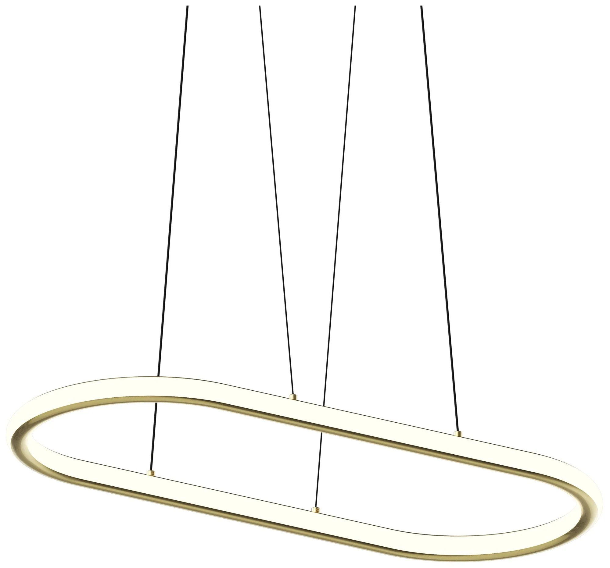 Luna 33.5" Wide Brass 3500K Racetrack Pendant - Image 1