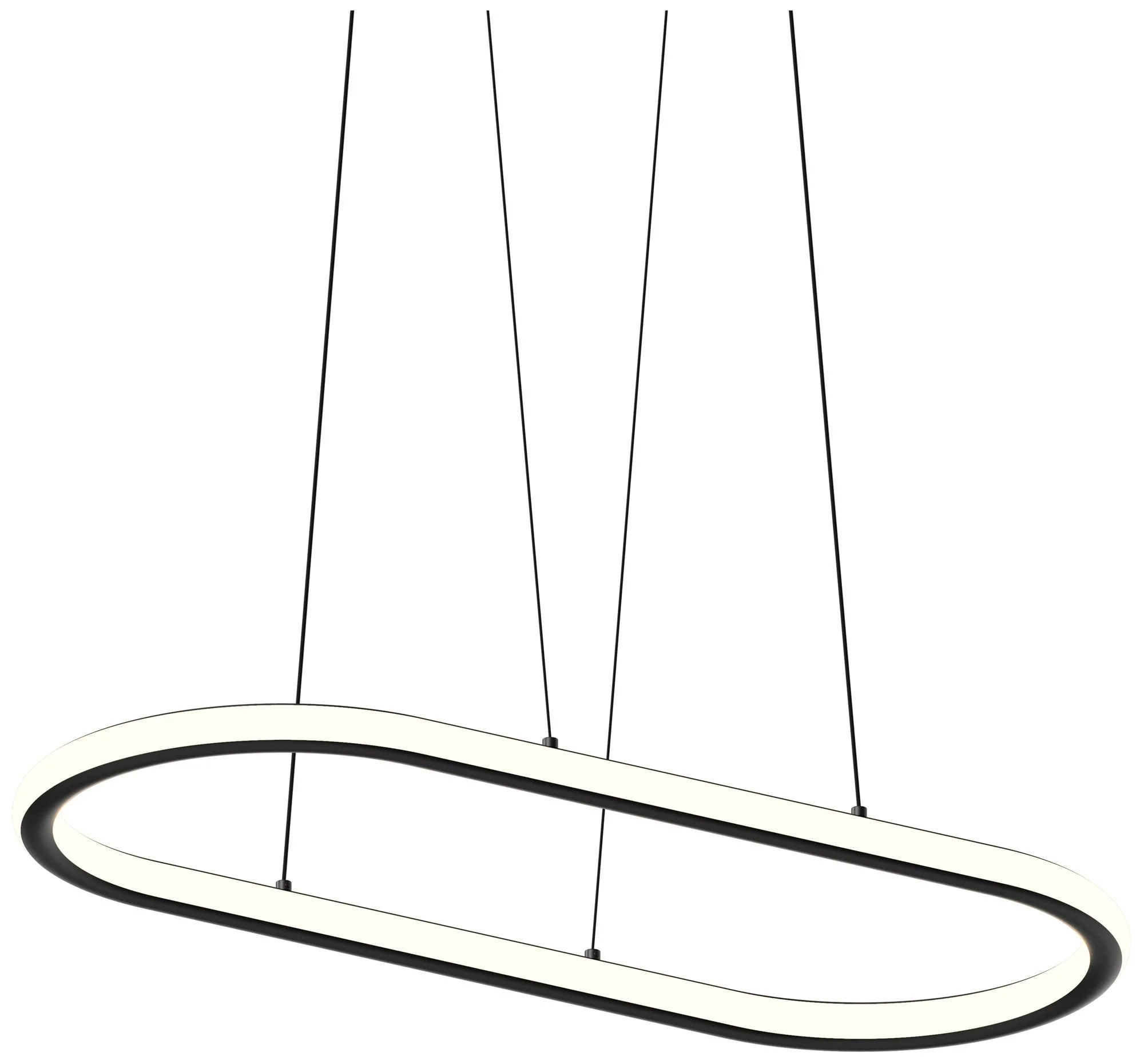 Luna 33.5" Wide Satin Black 3500K Racetrack Pendant - Image 1