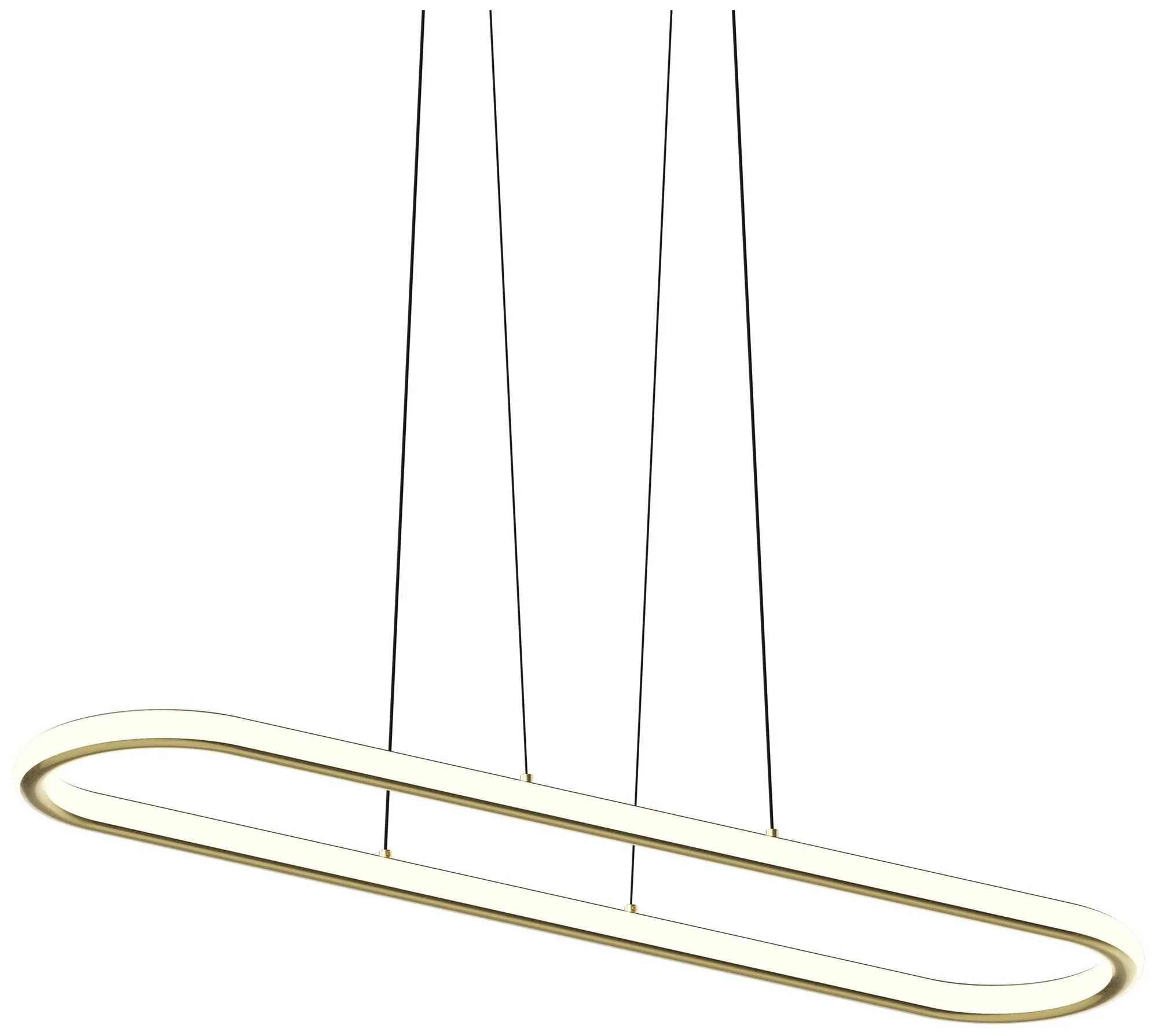 Luna 49.5" Wide Brass 3500K Racetrack Pendant - Image 1