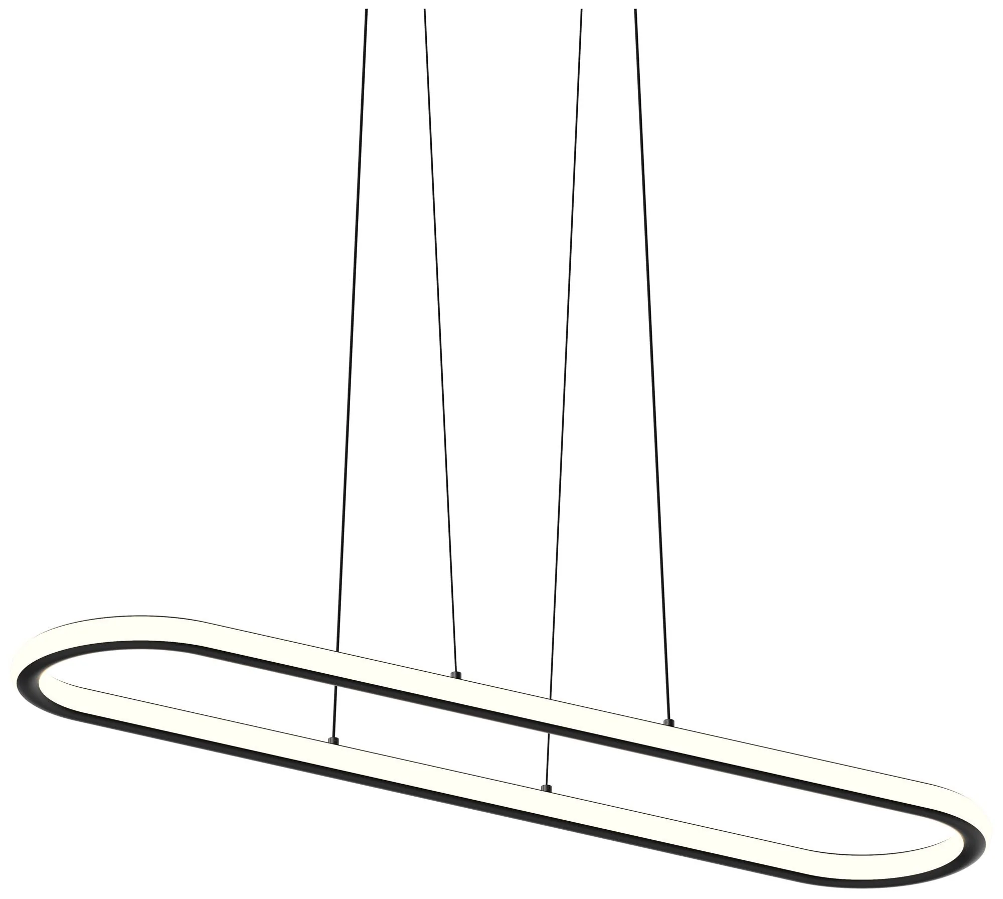 Luna 49.5" Wide Satin Black 3500K Racetrack Pendant - Image 1