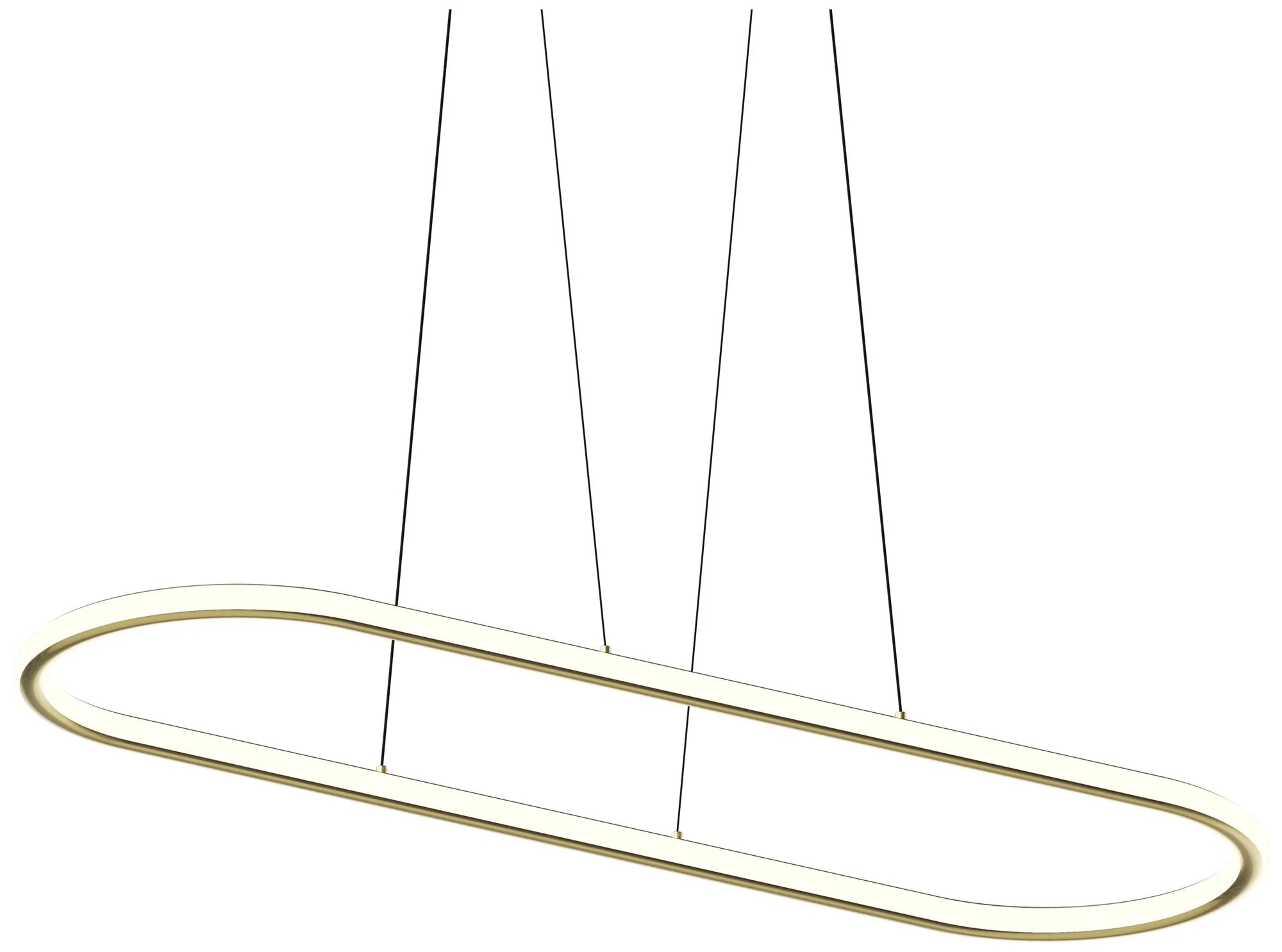Luna 61.5" Wide Brass 3000K Racetrack Pendant - Image 1