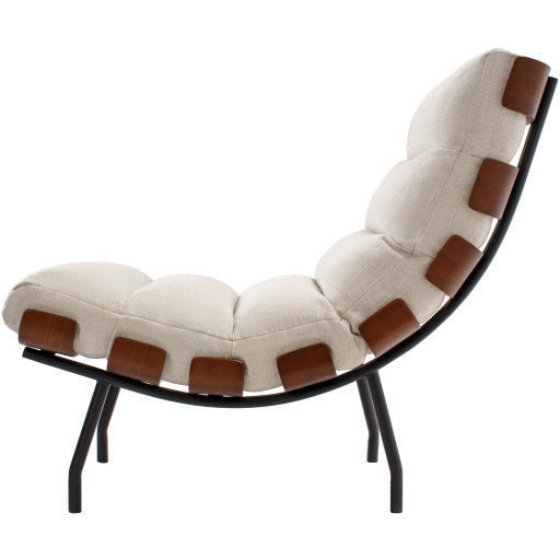 Surya Laval Modern Channeled Lounge Accent Chair With Wood Back - Image 3