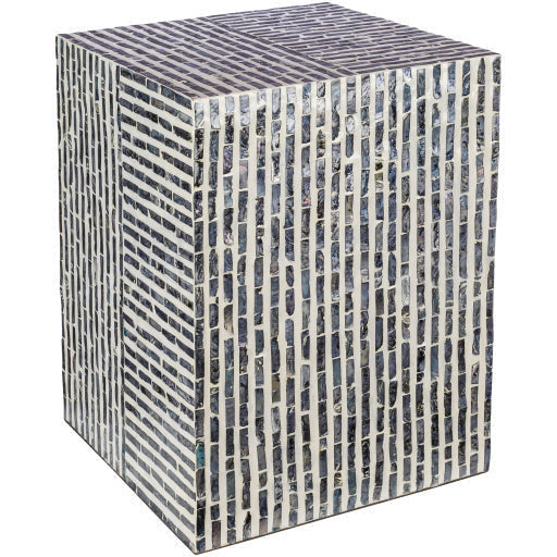 Surya Lharysa Modern Black & Cream Shell and Wood Accent Side Table LYH-001 - Image 2