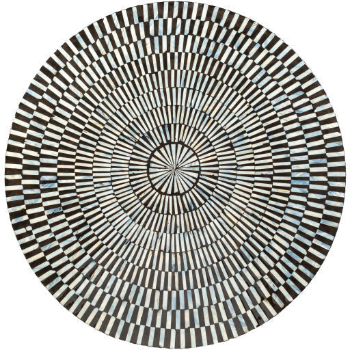 Surya Lharysa Modern Black & Cream Shell Round Coffee Table LYH-004 - Image 2