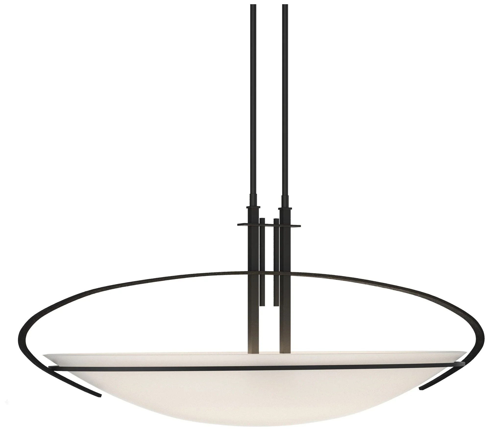 Mackintosh 32.5" Wide Black Standard Pendant With Opal Glass Shade - Image 1