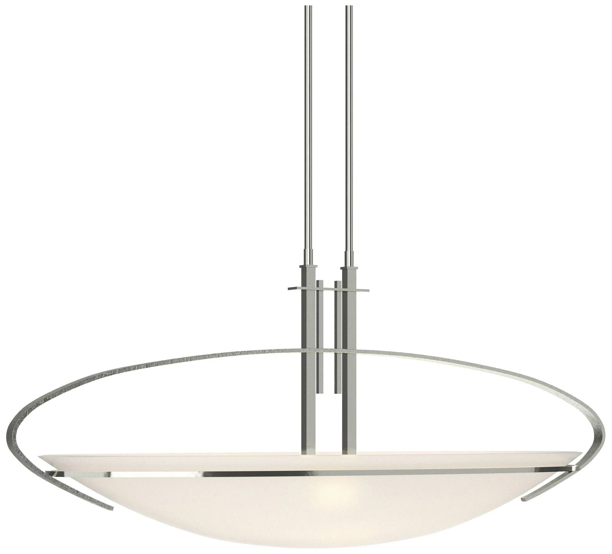 Mackintosh 32.5"W Sterling Standard Pendant With Opal Glass Shade - Image 1