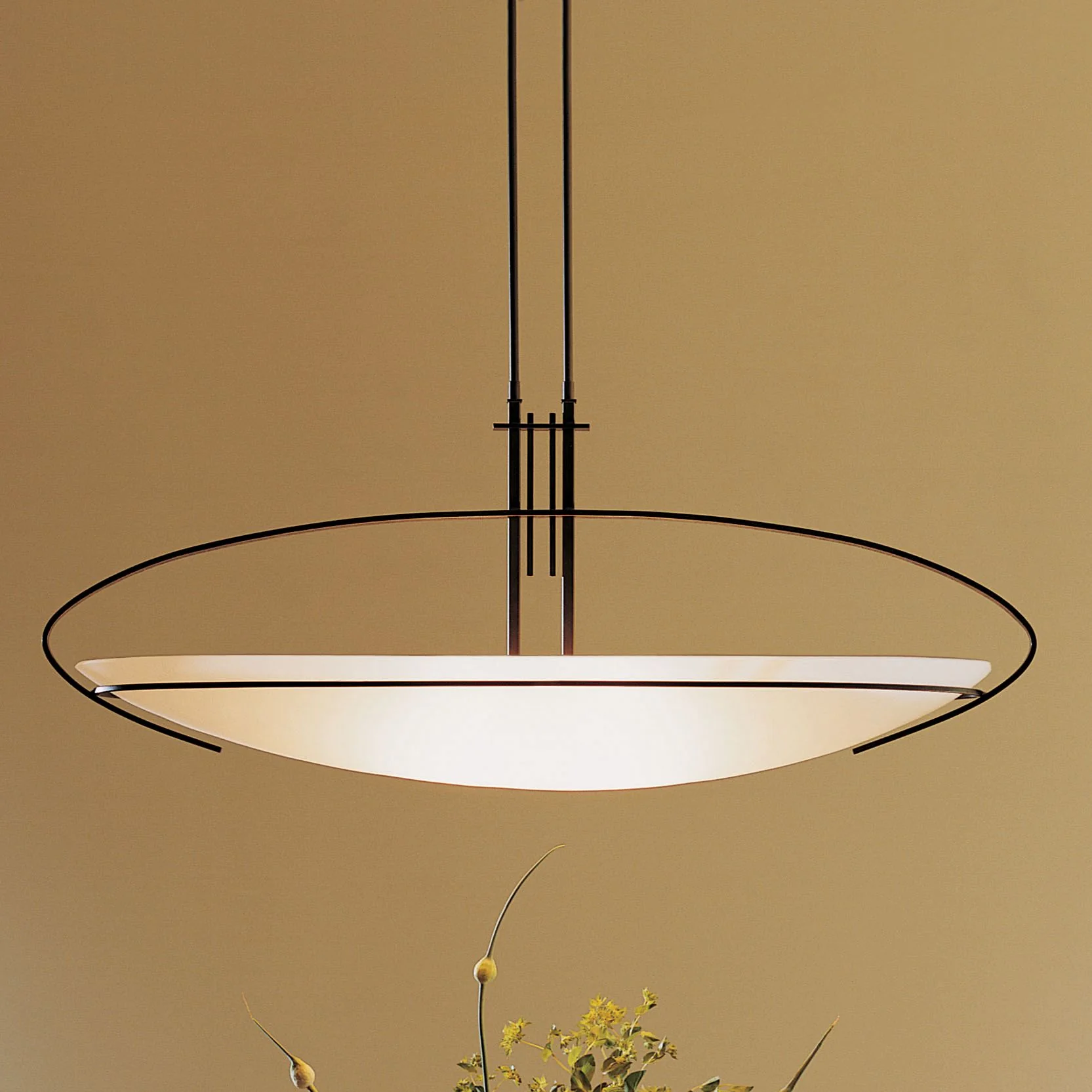 Mackintosh Large Pendant - Dark Smoke Finish - Opal Glass - Standard Height - Image 2
