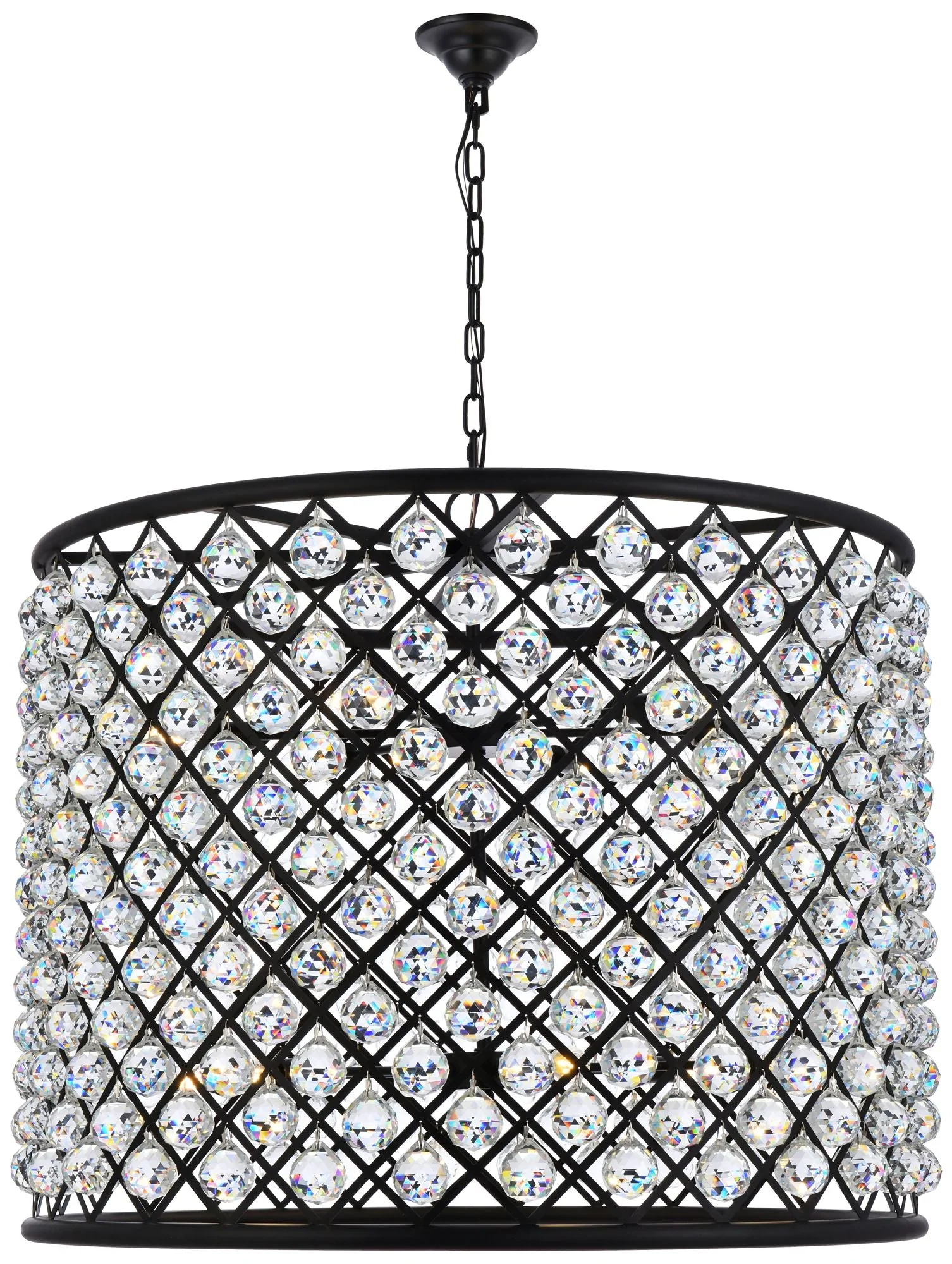 Madison 12 Lt Matte Black Chandelier Clear - Image 2