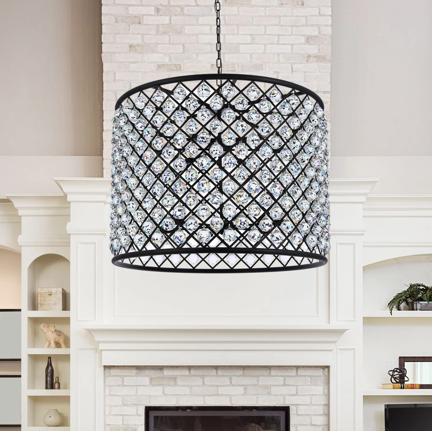 Madison 12 Lt Matte Black Chandelier Clear - Image 1