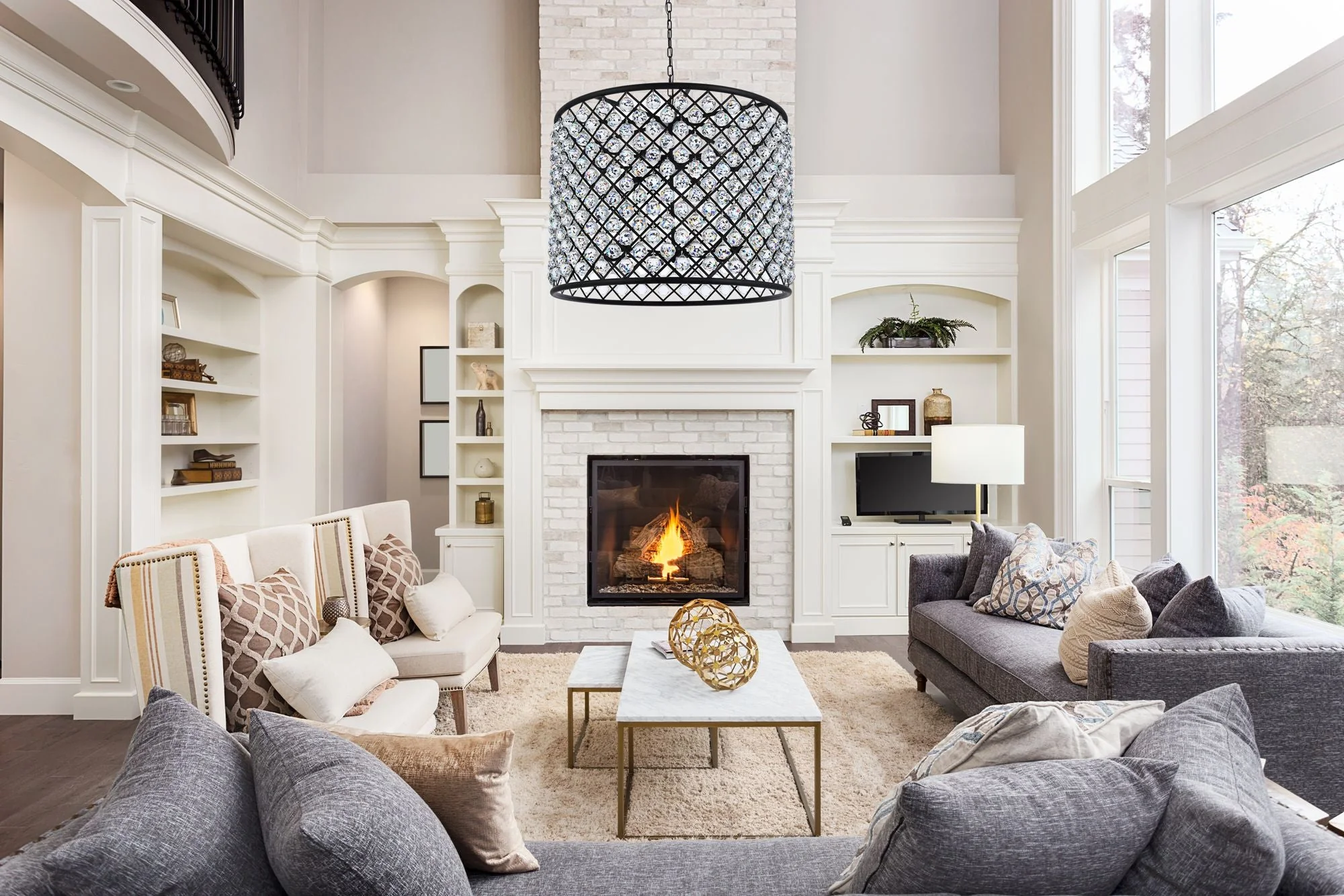 Madison 12 Lt Matte Black Chandelier Clear - Image 3