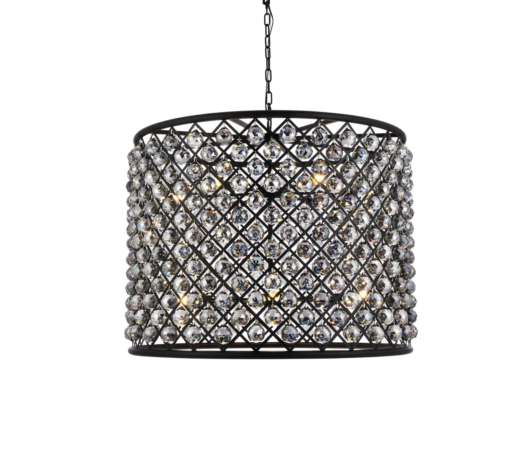 Madison 12 Lt Matte Black Chandelier Silver Shade (Grey) - Image 3