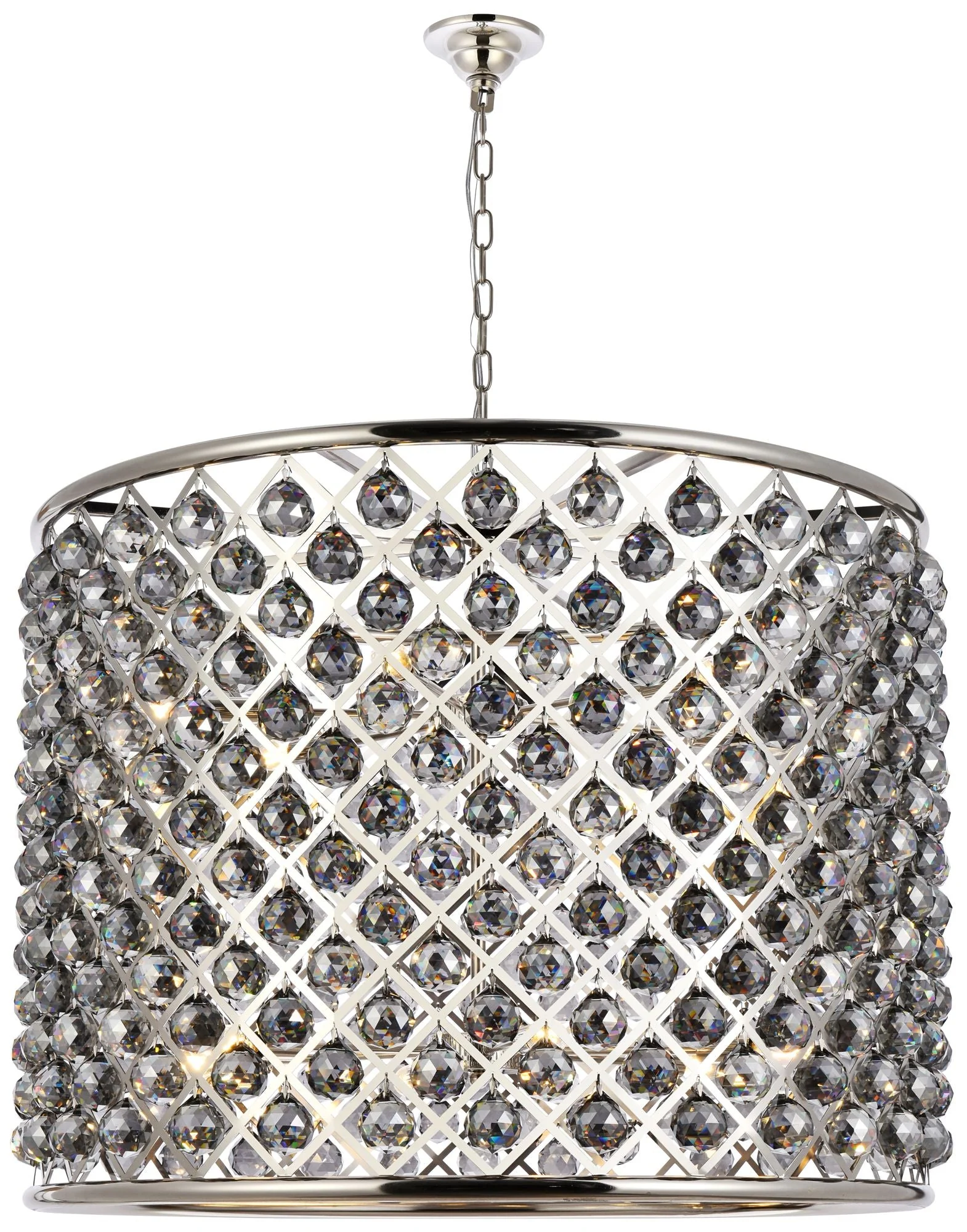 Madison 12 Lt Polished Nickel Chandelier Silver Shade (Grey) - Image 2