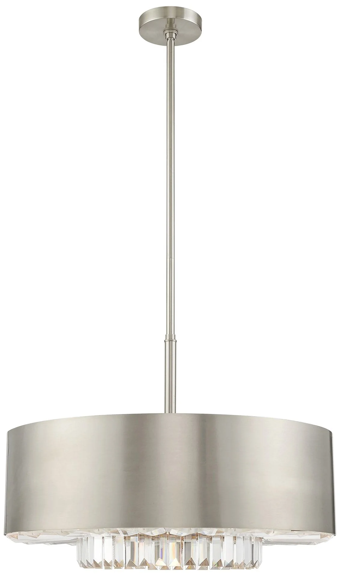 Madison 24" Wide Brushed Nickel Drum Pendant Light - Image 2