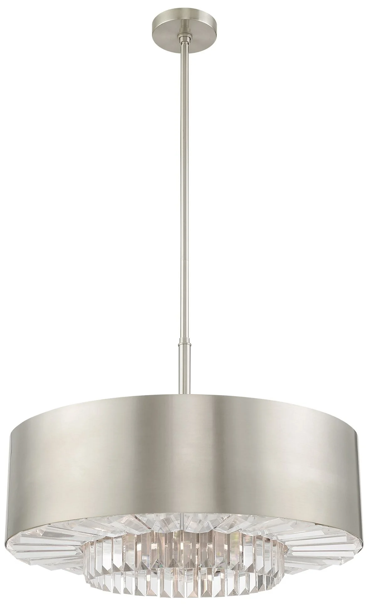 Madison 24" Wide Brushed Nickel Drum Pendant Light - Image 3