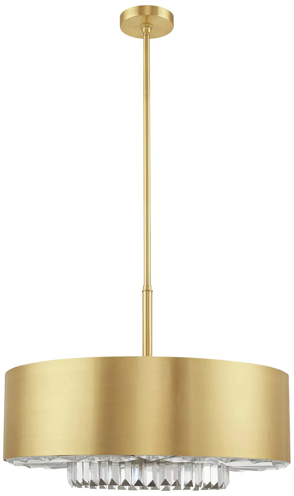 Madison 24" Wide Satin Brass Drum Pendant Light - Image 2