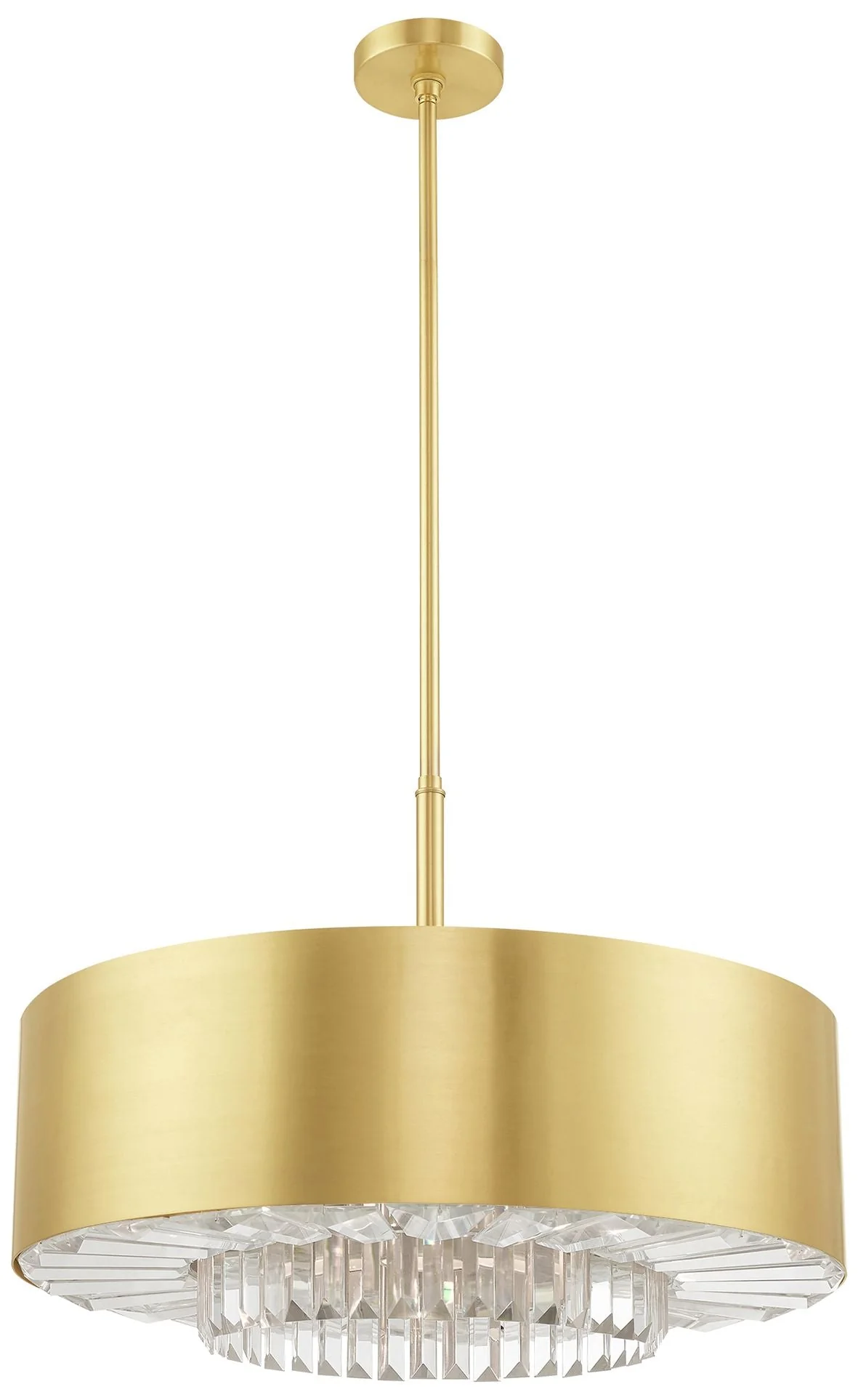 Madison 24" Wide Satin Brass Drum Pendant Light - Image 3