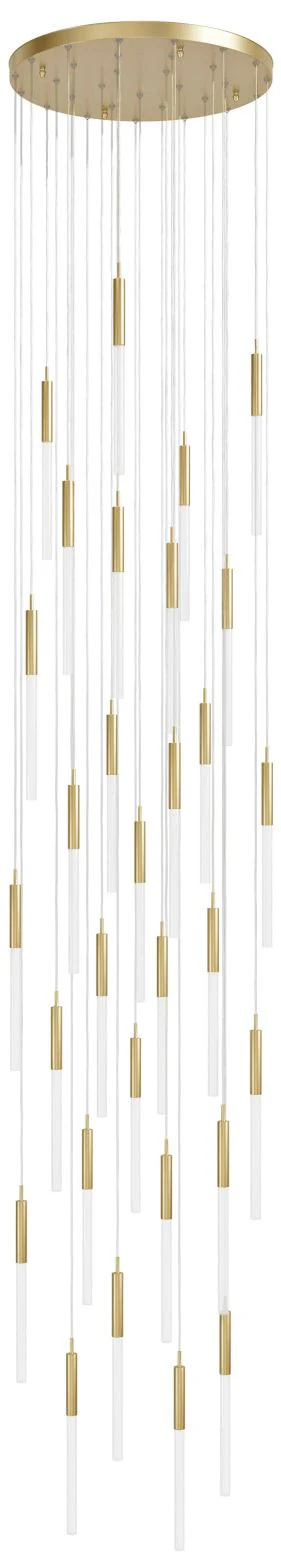 Main Street 30" Wide Brushed Brass Multi-Light LED Pendant - Image 1