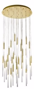 Main Street 30" Wide Brushed Brass Multi-Light LED Pendant - Image 2
