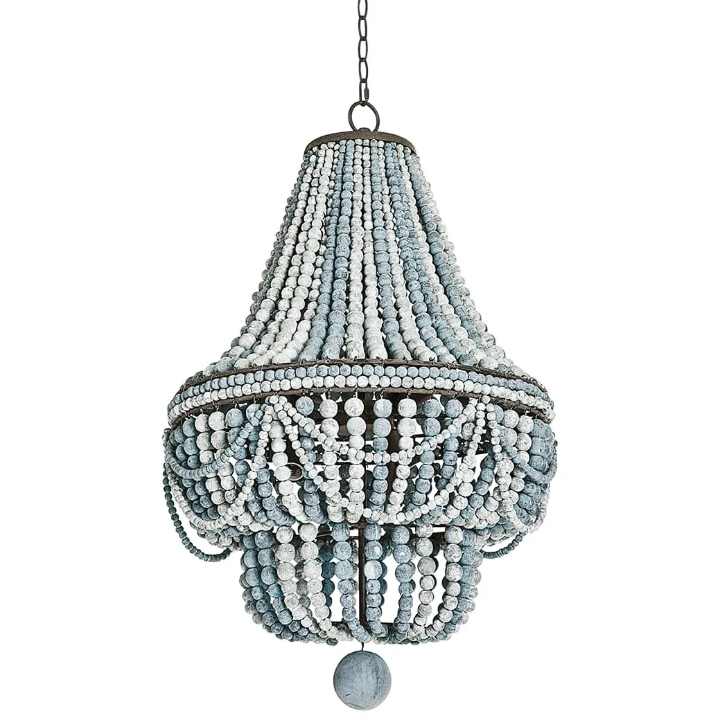 Malibu 20 1/2" Wide Weathered Blue 6-Light Chandelier - Image 3