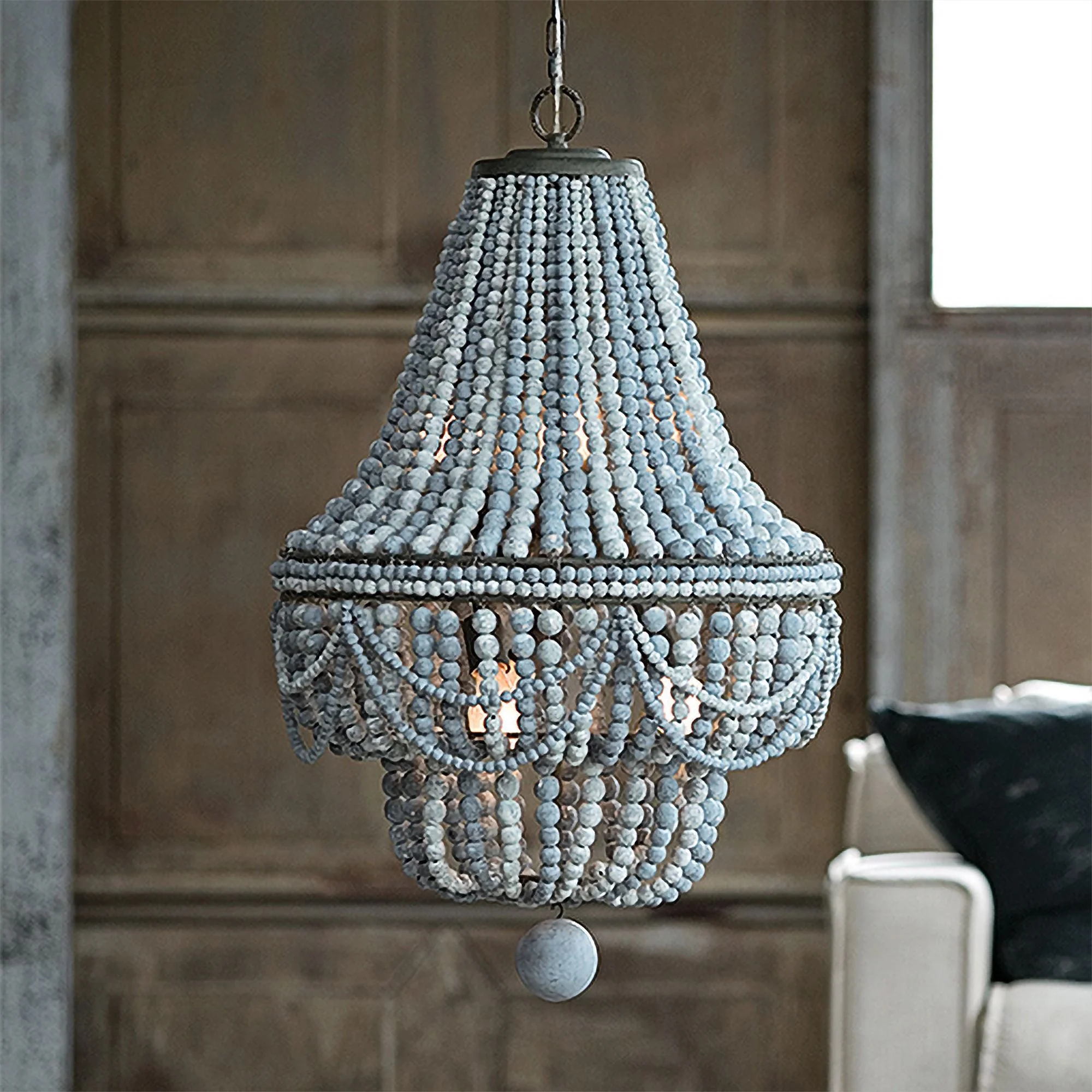 Malibu 20 1/2" Wide Weathered Blue 6-Light Chandelier - Image 2