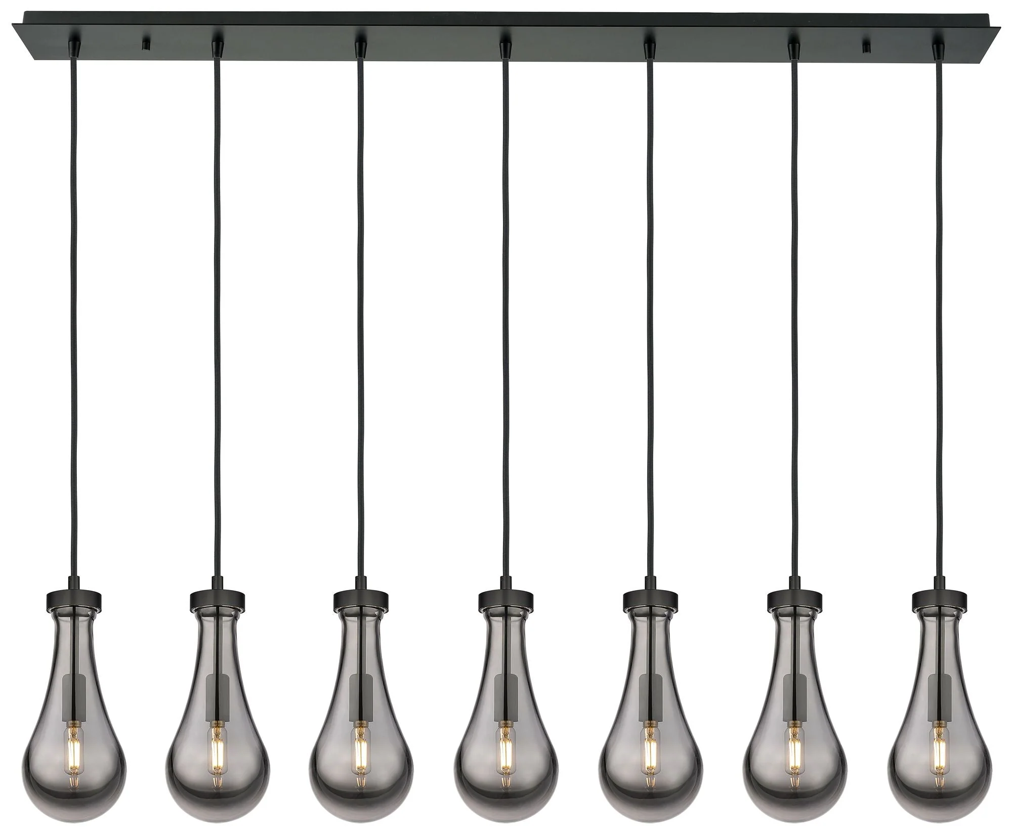 Malone 49.75" Wide 7 Light Polished Nickel Linear Pendant With Clear S - Image 1