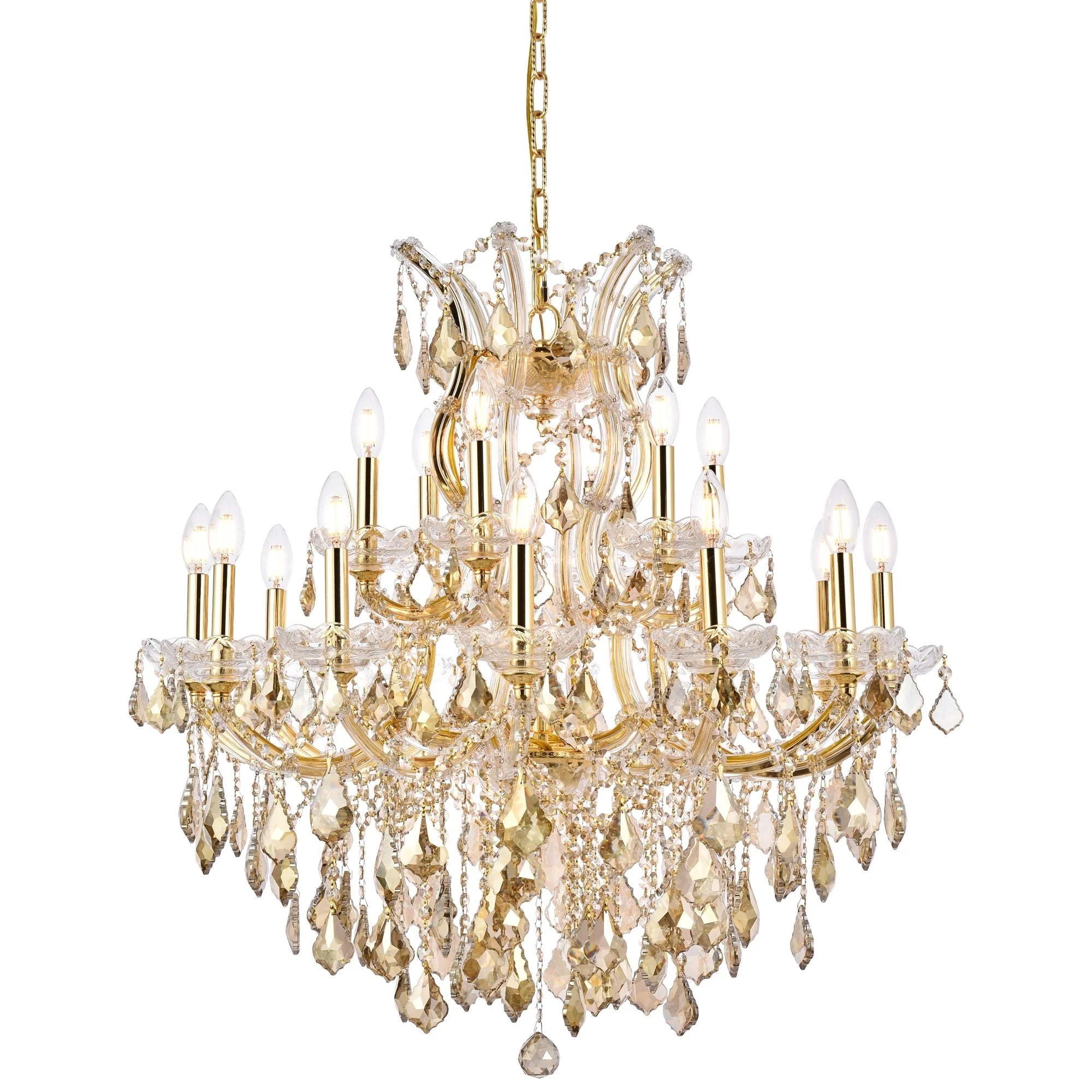 Maria Theresa 19 Lt Gold Chandelier Golden Teak - Image 3