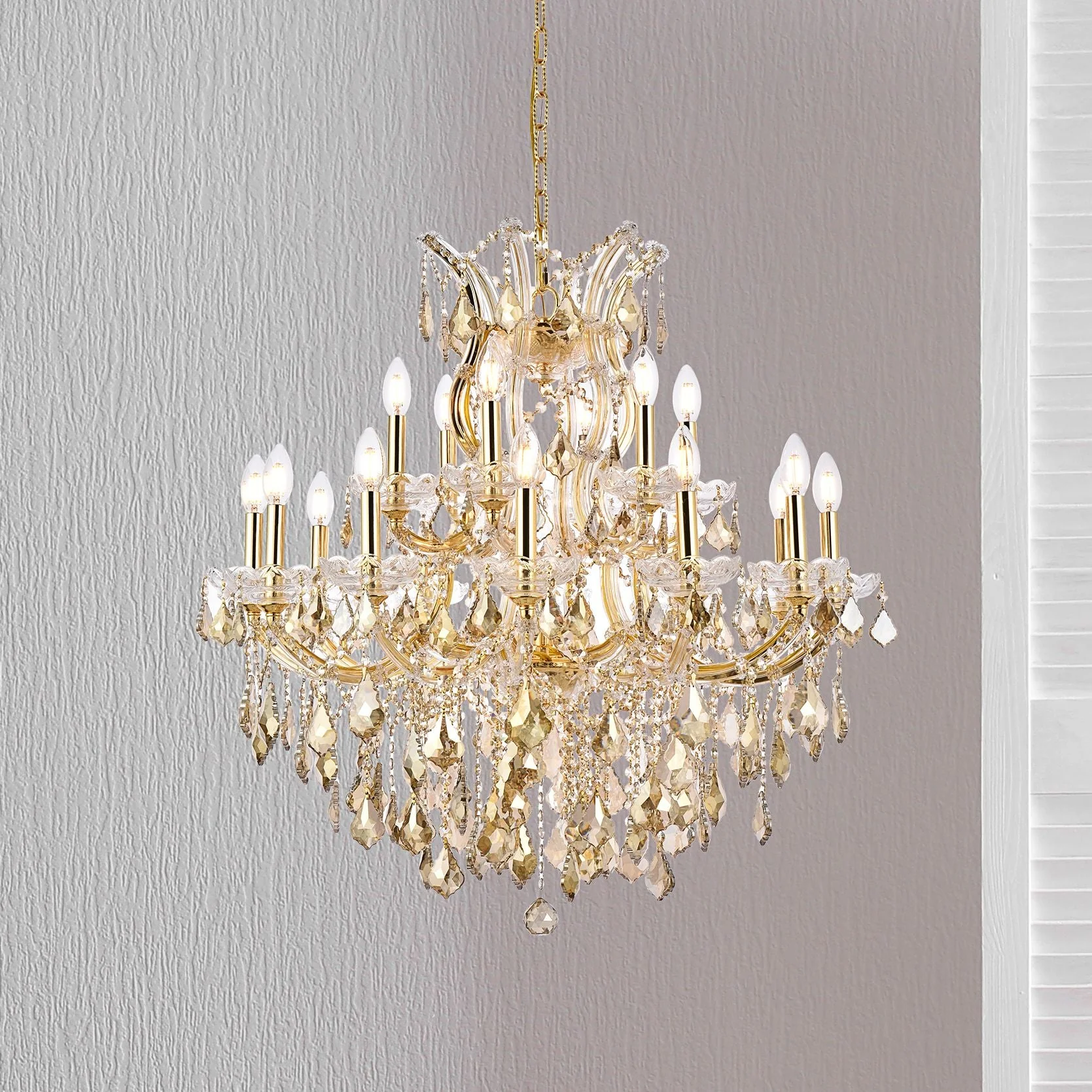 Maria Theresa 19 Lt Gold Chandelier Golden Teak - Image 2