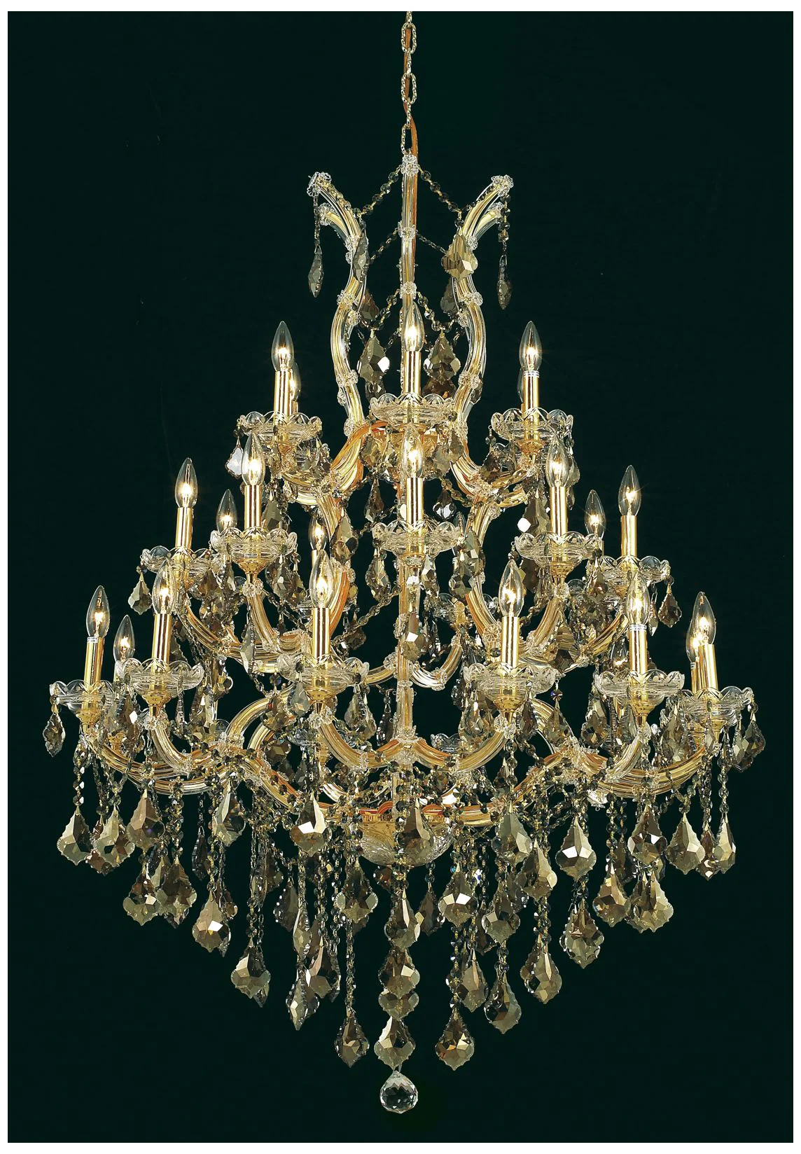 Maria Theresa 28 Lt Gold Chandelier Golden Teak - Image 1