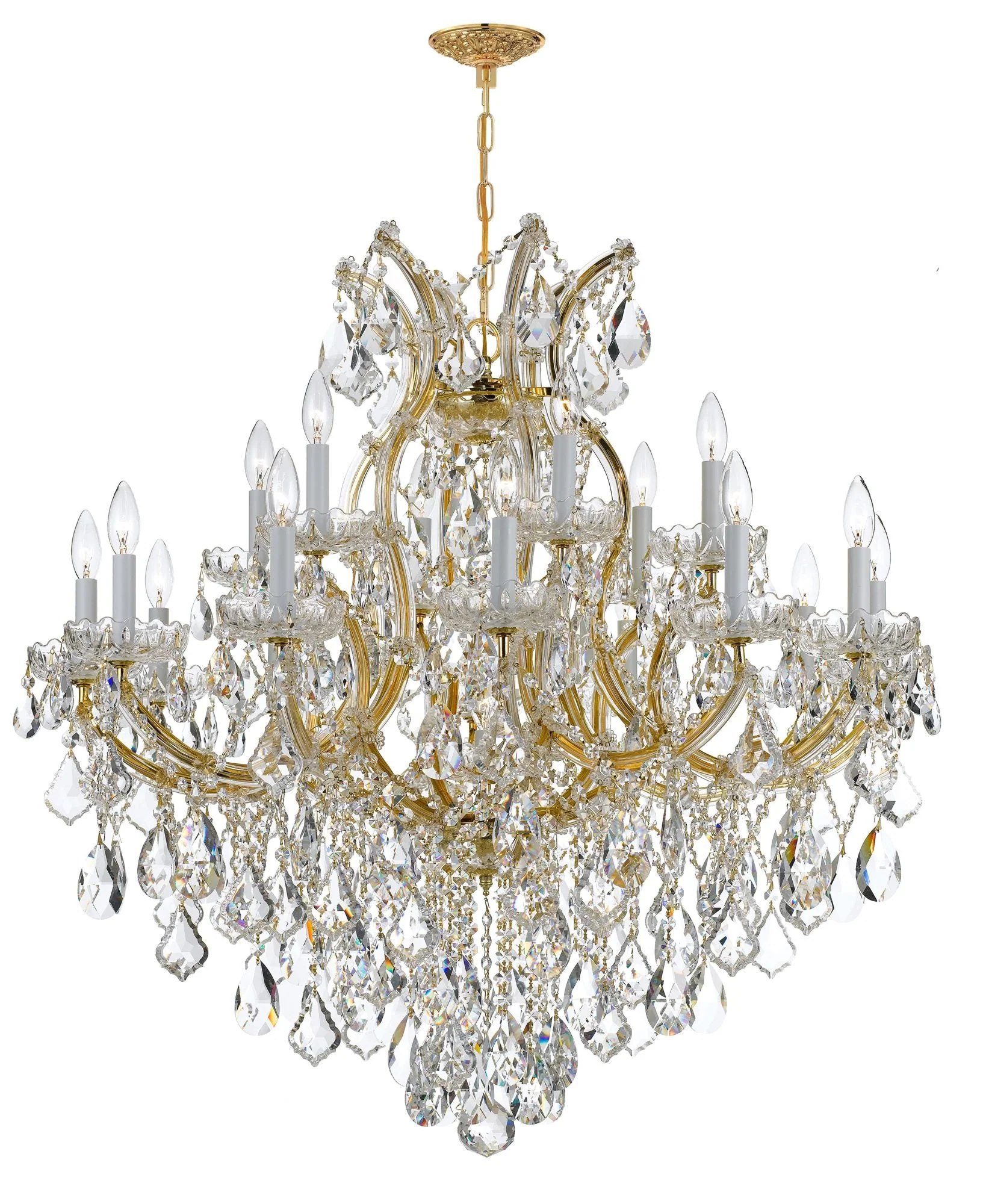 Maria Theresa 35" Wide 19-Light Gold and Crystal Chandelier - Image 2