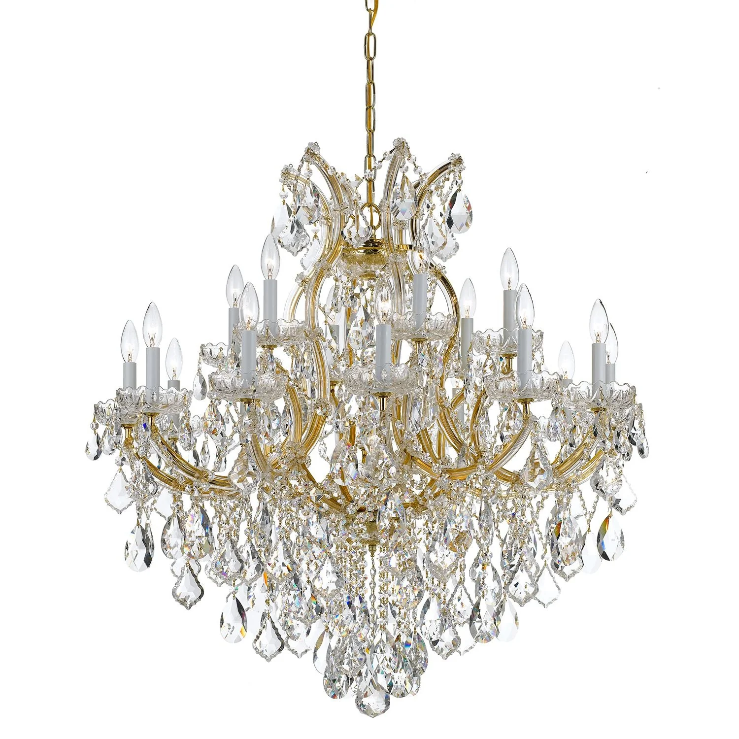 Maria Theresa 35" Wide 19-Light Gold and Crystal Chandelier - Image 3
