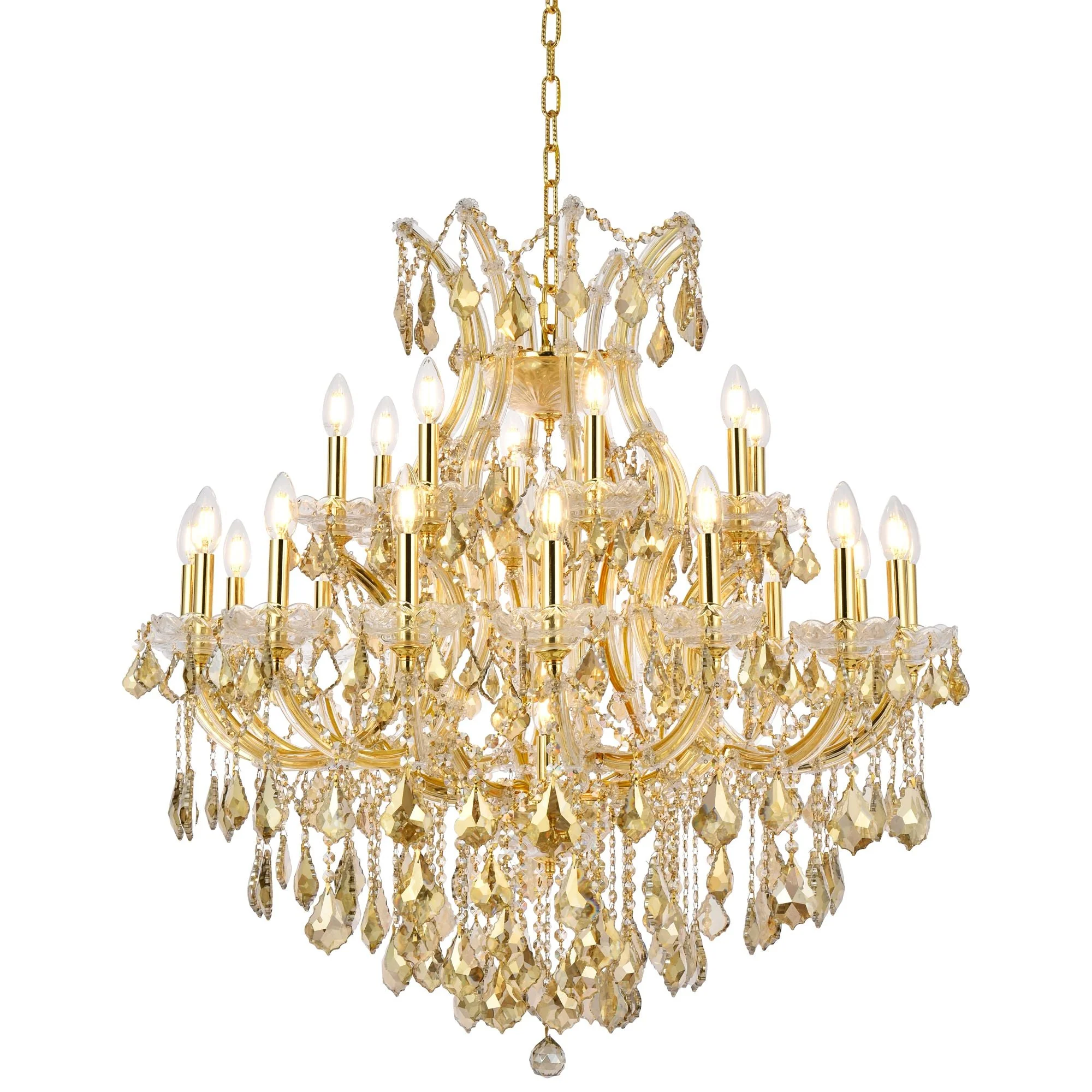 Maria Theresa 36" Wide Gold Crystal 24-Light Chandelier - Image 3