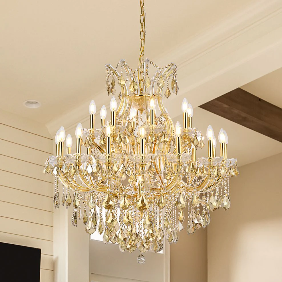 Maria Theresa 36" Wide Gold Crystal 24-Light Chandelier - Image 2