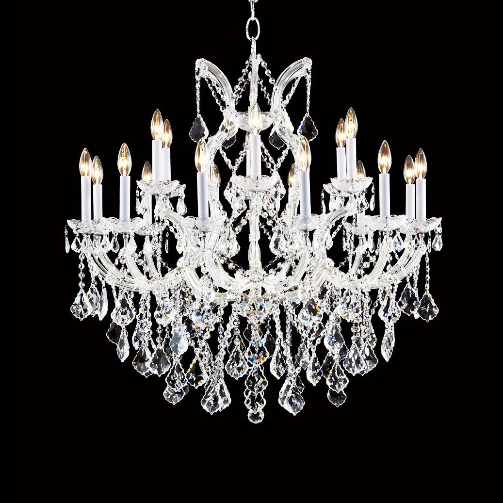 Maria Theresa 37"W Silver and Crystal 19-Light Chandelier - Image 1