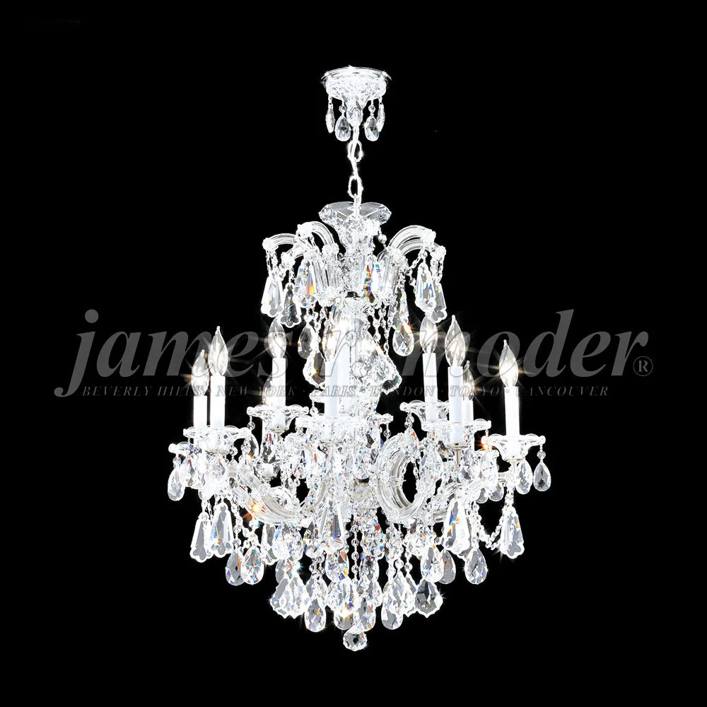 Maria Theresa Royal 26"W Silver 12-Light Crystal Chandelier - Image 1